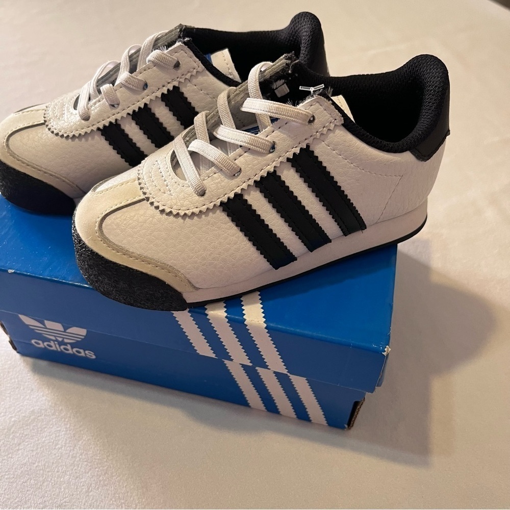 Adidas Kids' White and Black Sneakers